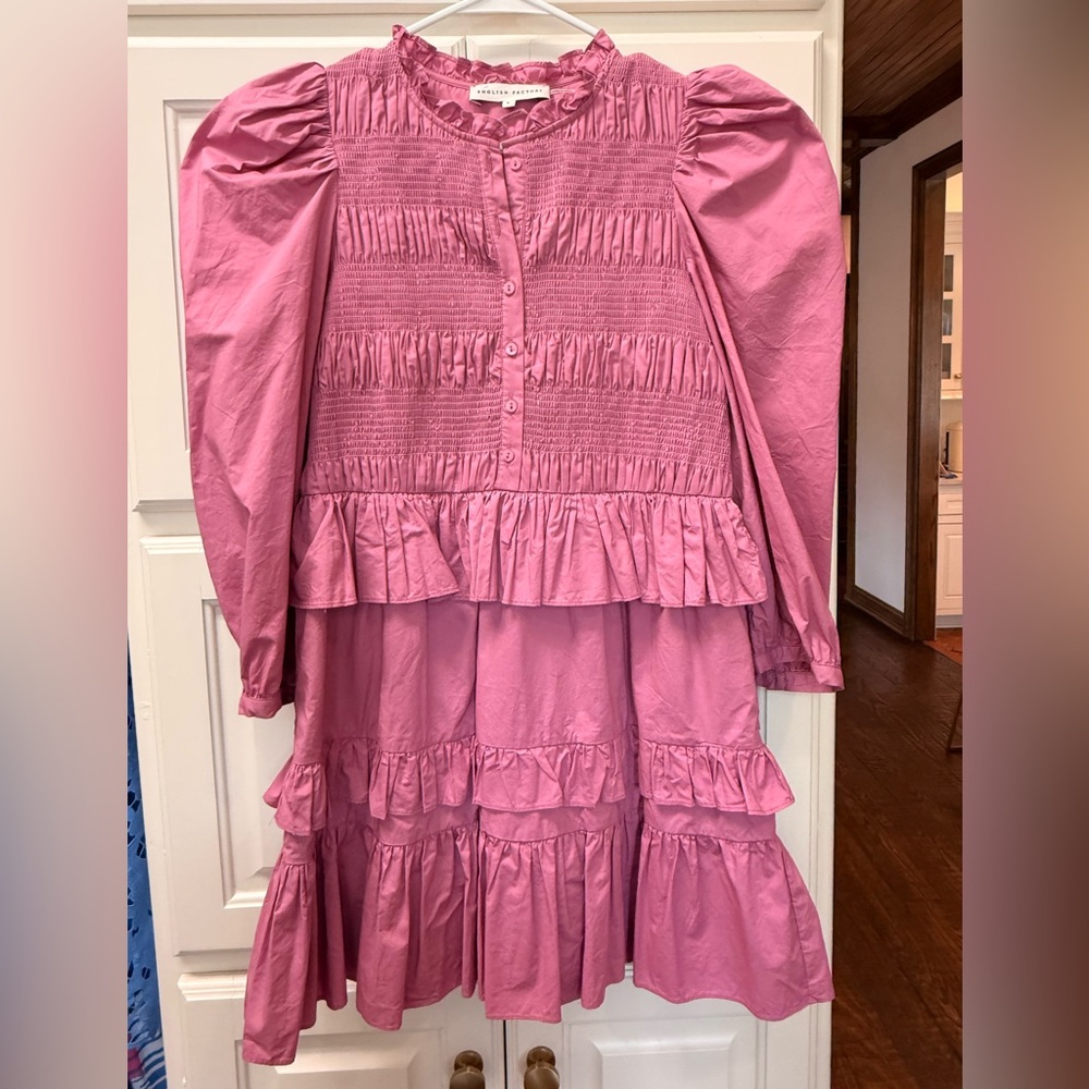 English factory three-quarter sleeve dress, size small